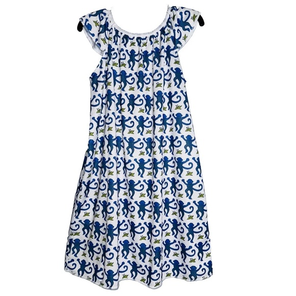 Roller Rabbit Blue Monkey PJ's Girls Nightgown Gown NWT - Picture 4 of 4